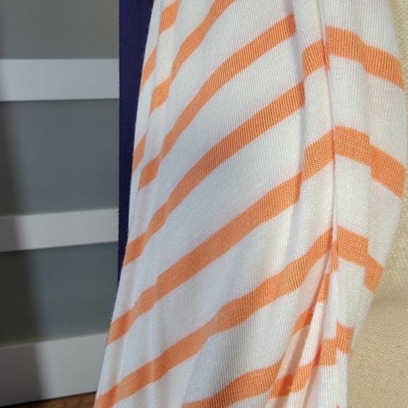 Game Day Girl Stuff Blue duster vest with orange - white stripes Size L - Picture 9 of 15